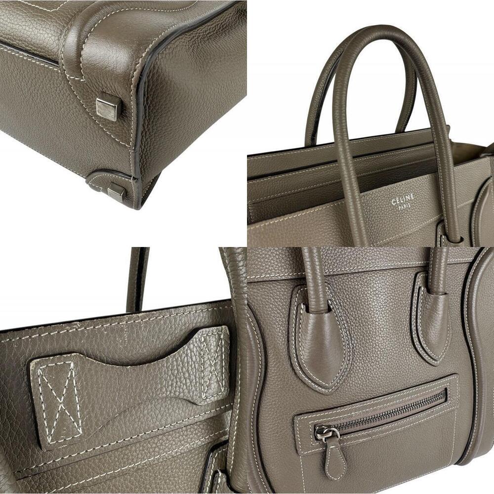 Celine Luggage Shopper Handbag Greige Gray Leather - Picture 4 of 4